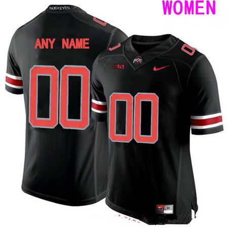 Womens Ohio State Buckeyes Customized College Football Nike Lights Black Out Limited Jersey